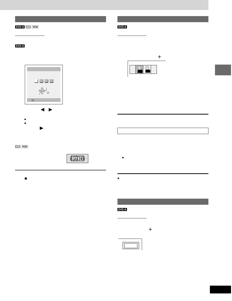 Random play, Press [random, Press [ 2 , 1 ] to select a group and press [enter | Press [ 1 dvd/cd, Selecting groups to play, Press [shift] r [group, Selecting still pictures—page skip, Press [shift] r [page | Panasonic SC-DM3  EN User Manual | Page 17 / 36