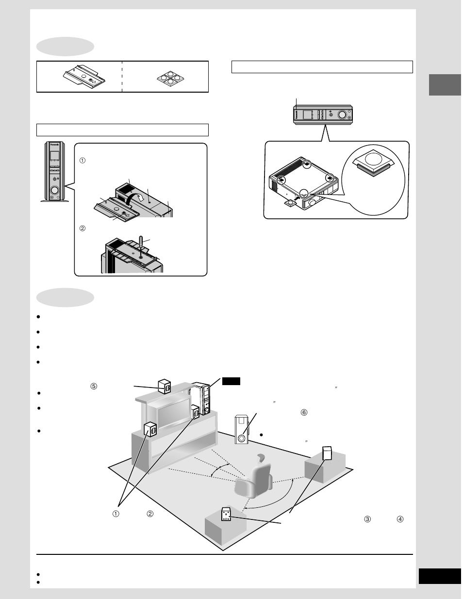 Simple setup, Step 1 setup, Step 2 locating | Step, Locating step, Setup | Panasonic SC-DM3  EN User Manual | Page 5 / 36