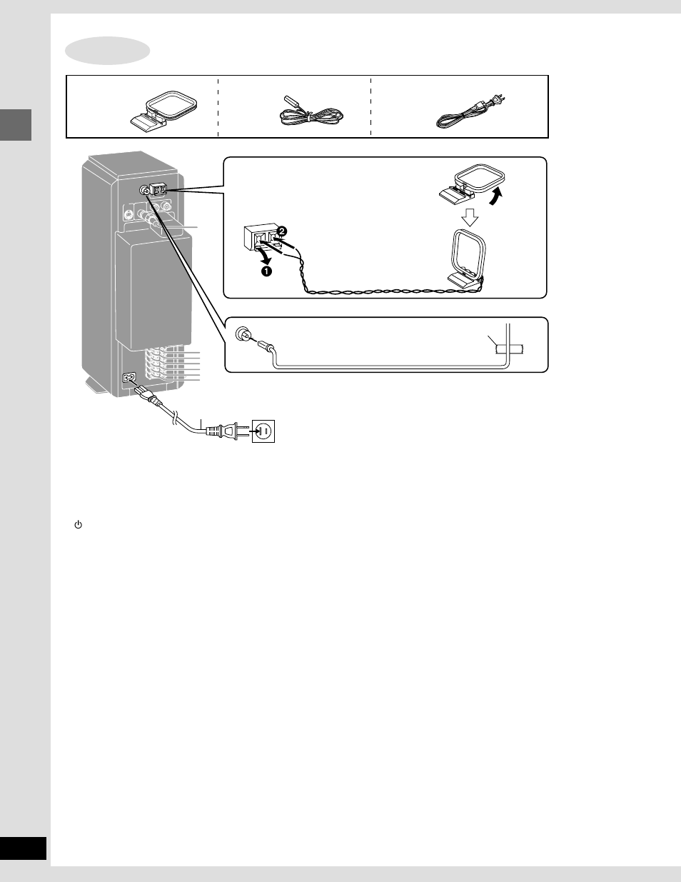 Step 5 antennas and ac power supply cord, Antennas and ac power supply cord step | Panasonic SC-DM3  EN User Manual | Page 8 / 36