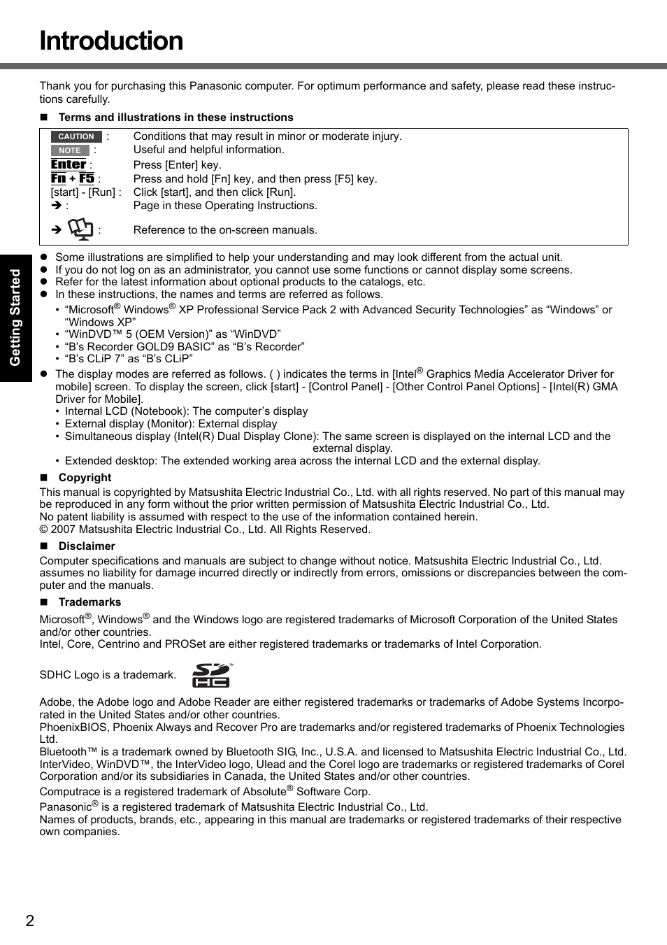 Introduction | Panasonic CF-Y7 User Manual | Page 2 / 44