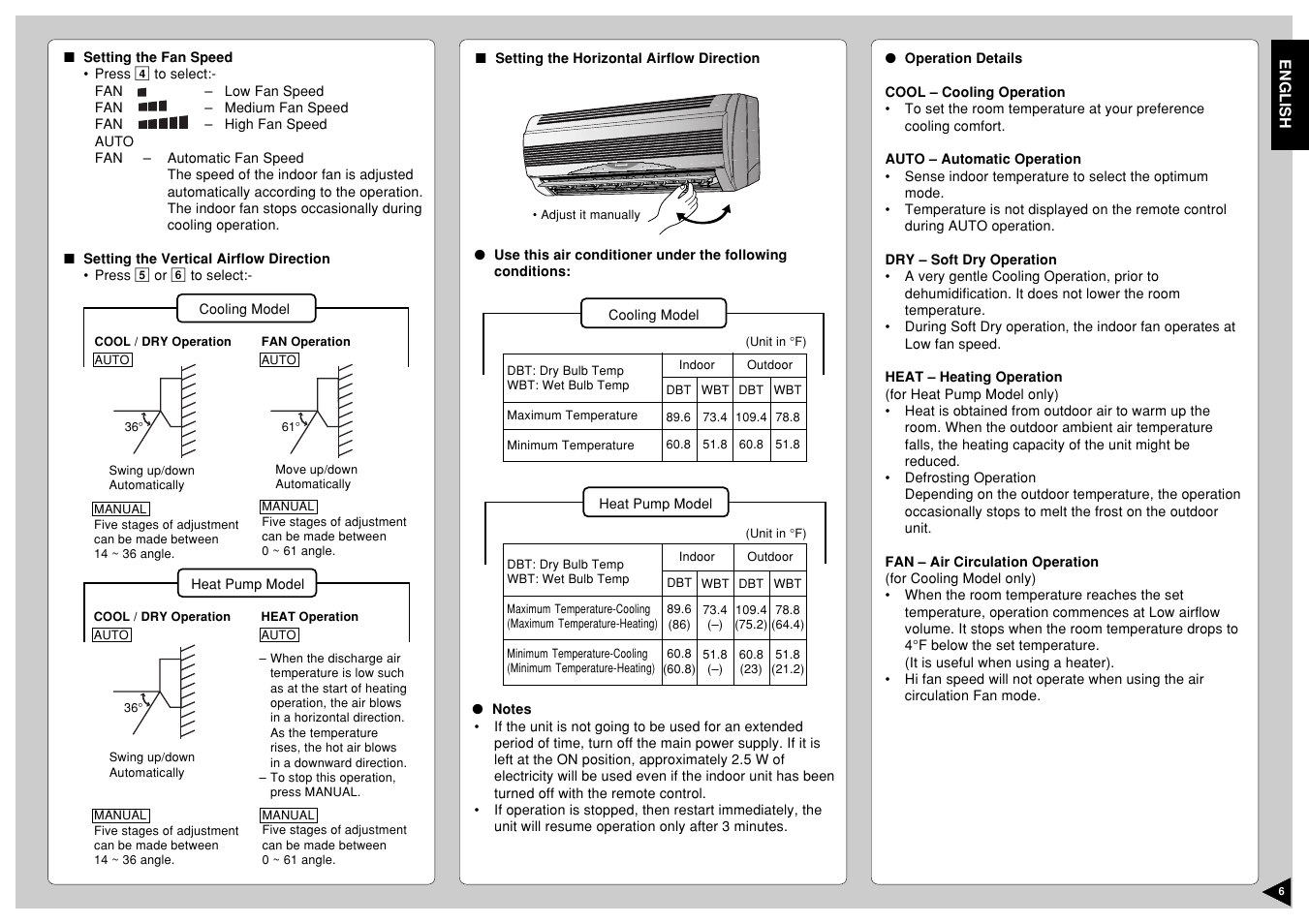Power | Panasonic CS-A12CKPG User Manual | Page 7 / 24