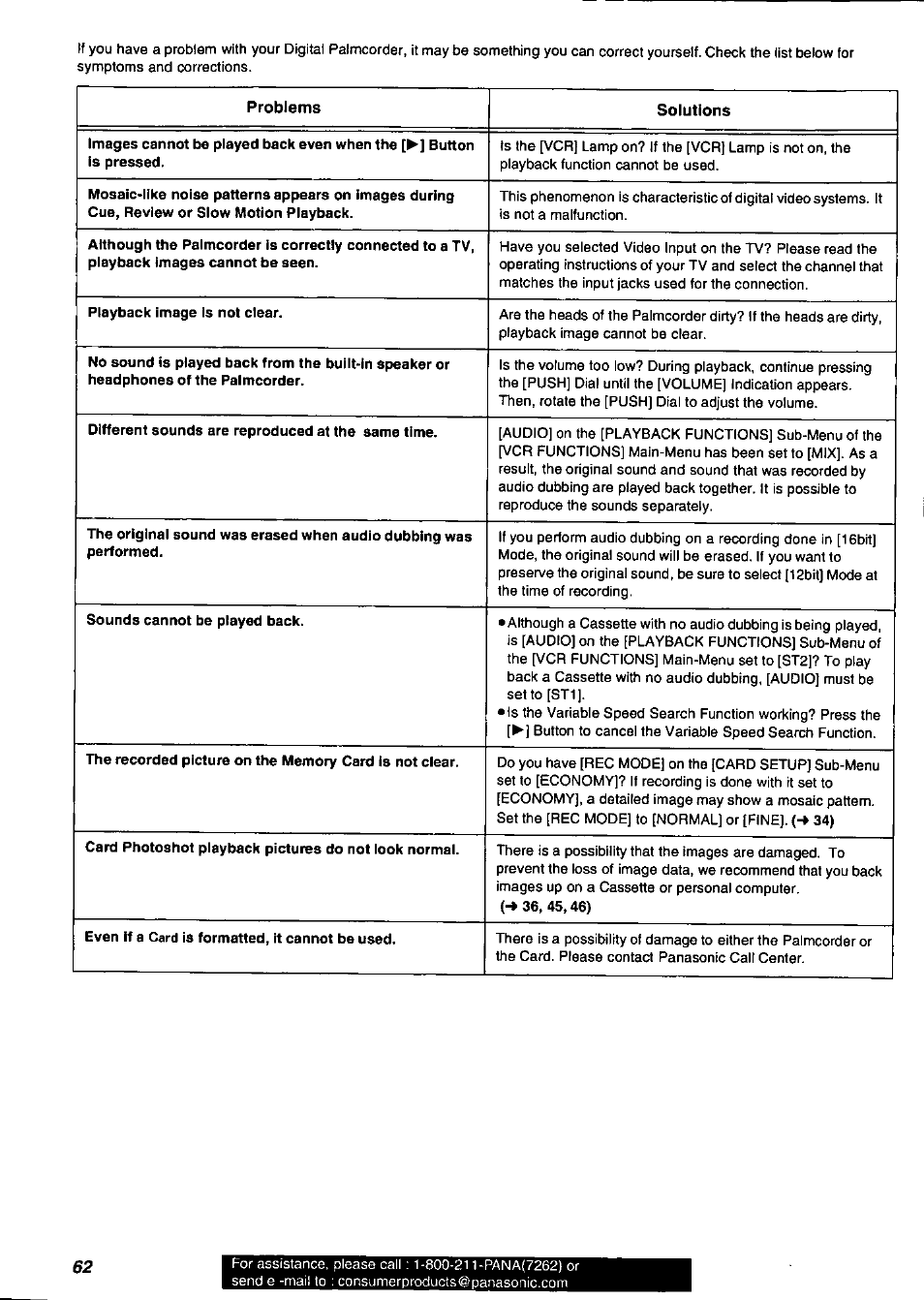Panasonic PV-DV901 User Manual | Page 62 / 72