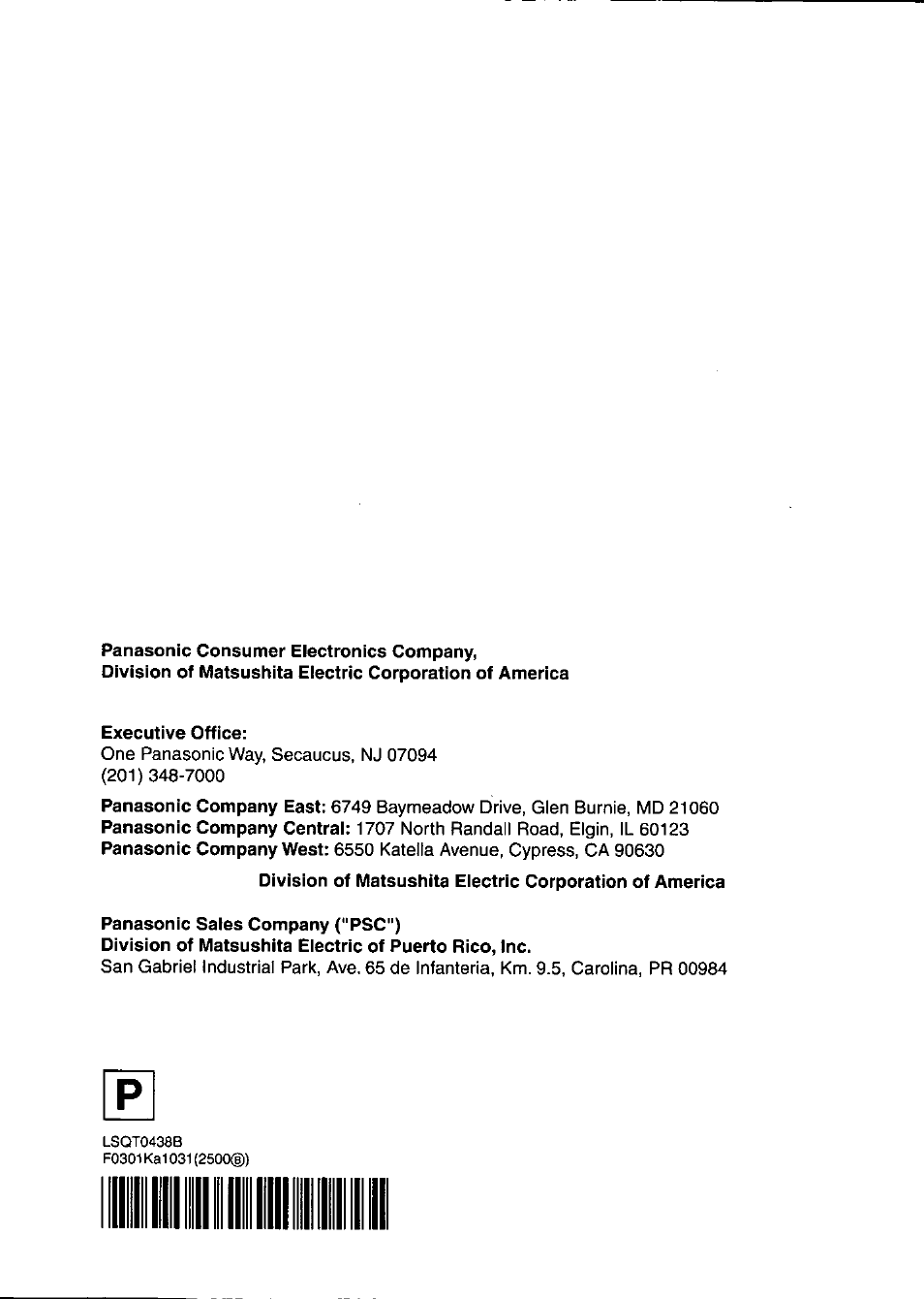 Panasonic PV-DV901 User Manual | Page 72 / 72
