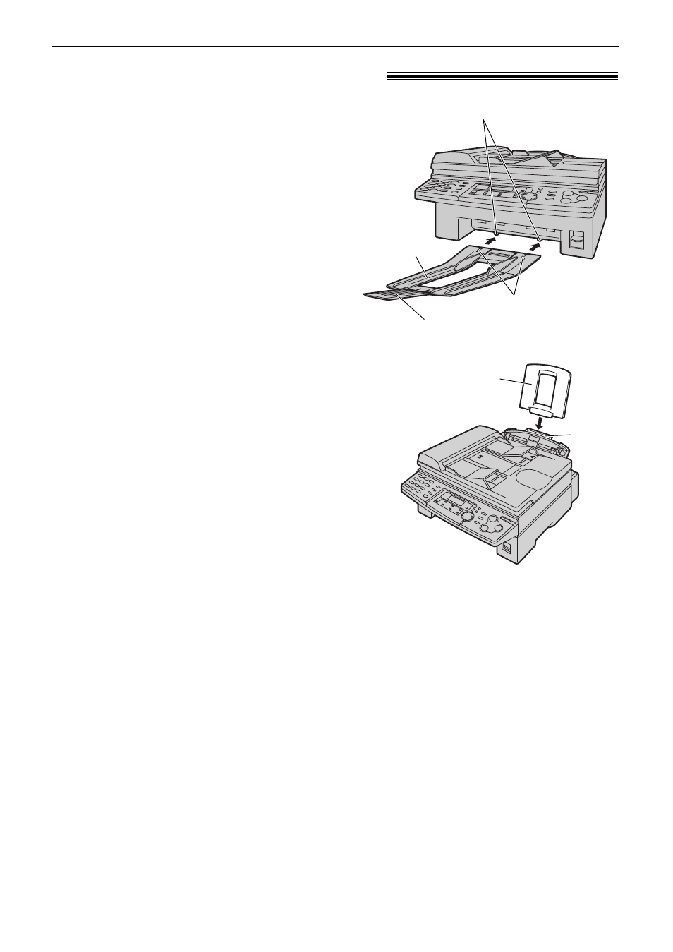 Setup, Paper stacker and paper tray, Paper tray paper stacker | Panasonic KX-FLB756AL User Manual | Page 18 / 88