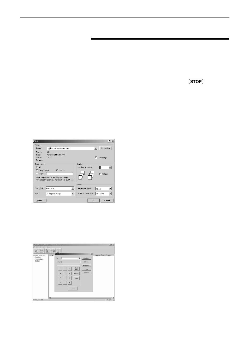 Pc fax | Panasonic KX-FLB756AL User Manual | Page 59 / 88