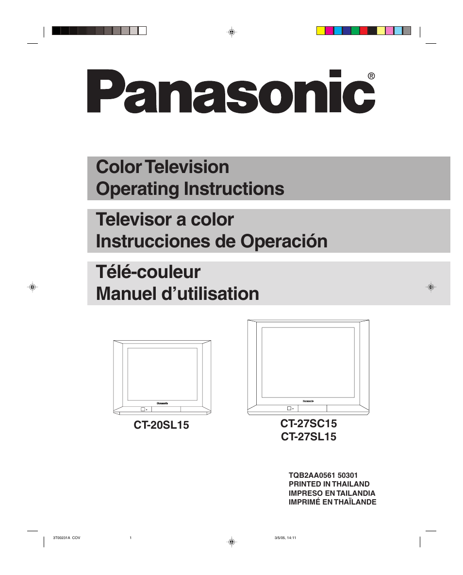 Panasonic CT 27SL15 User Manual | 68 pages