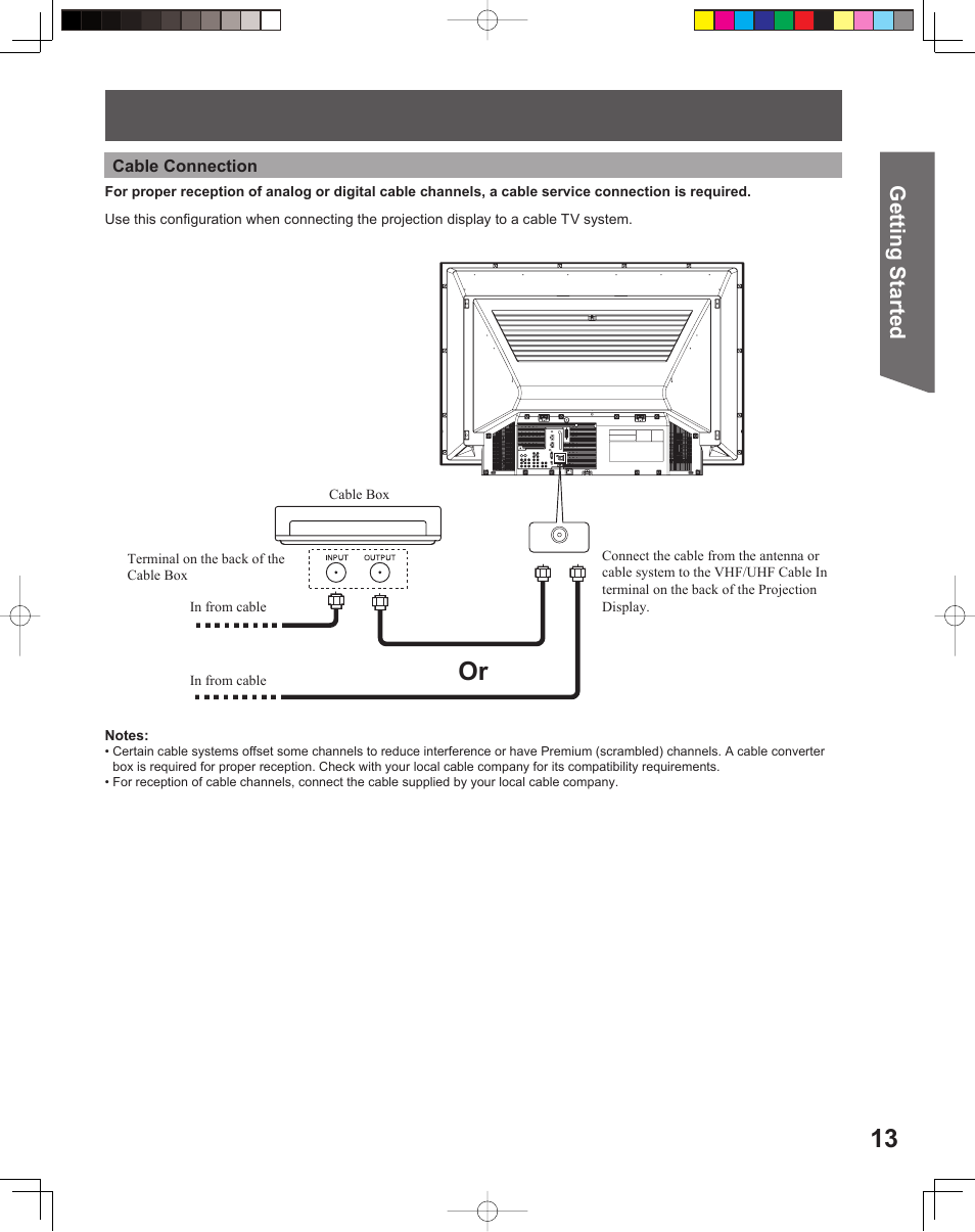 Getting start ed | Panasonic PT-61DLX26 User Manual | Page 13 / 92