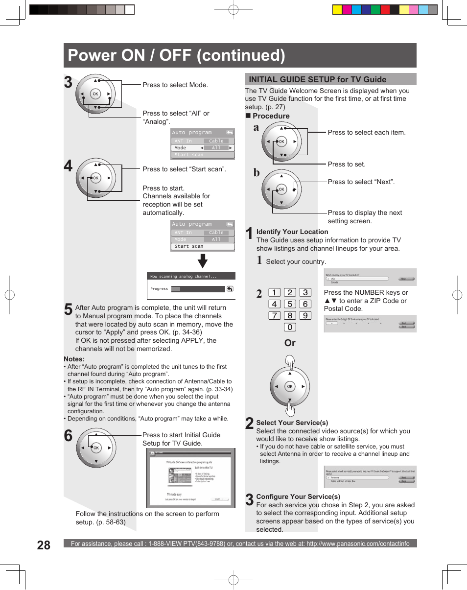 Power on / off (continued) 6 | Panasonic PT-61DLX26 User Manual | Page 28 / 92