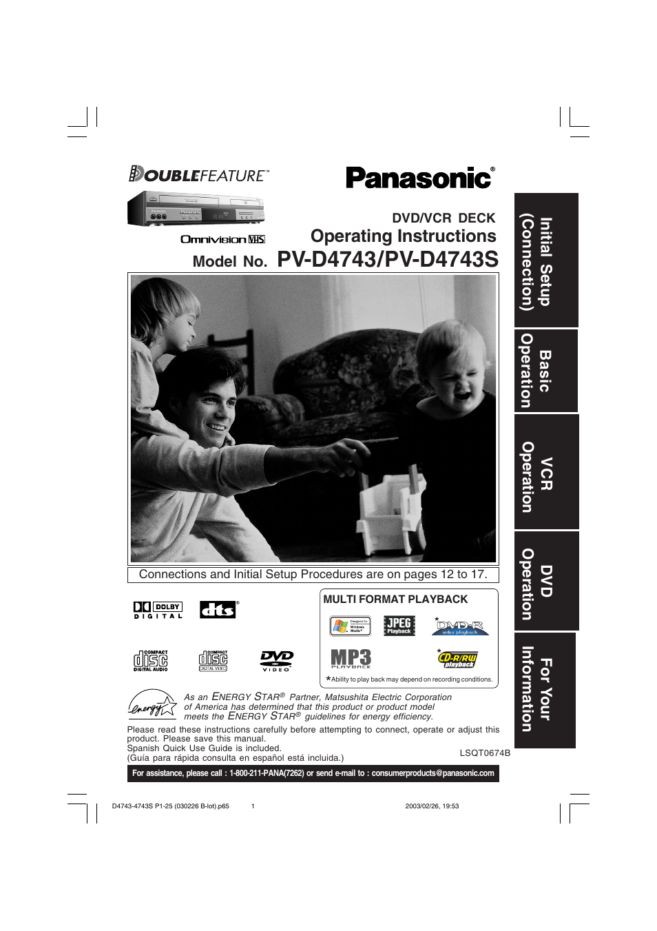 Panasonic PV-D4743 User Manual | 64 pages