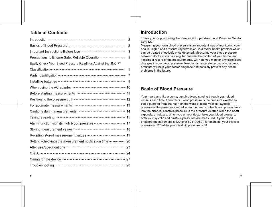 Panasonic EW3122 User Manual | Page 2 / 15