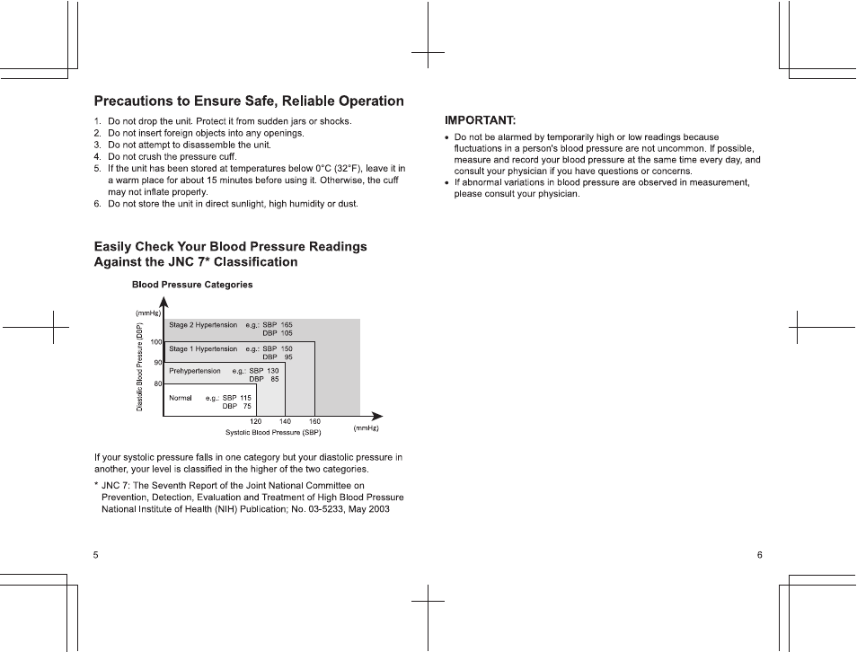 Precautions to ensure safe, reliable operation, Important | Panasonic EW3122 User Manual | Page 4 / 15