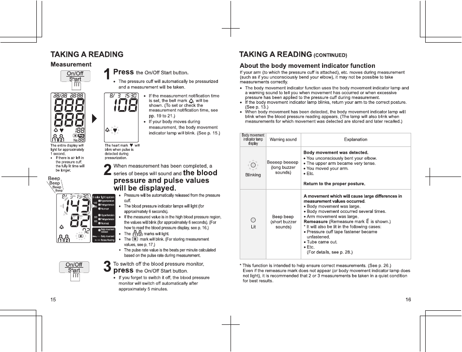 Pop ooo, F u o | Panasonic EW3122 User Manual | Page 9 / 15