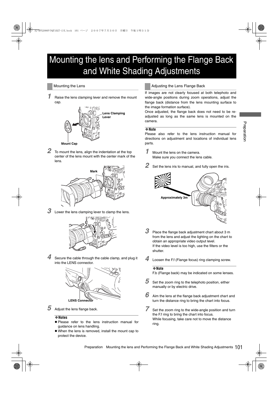 White shading adjustments | Panasonic AJ-HPX2000 User Manual | Page 101 / 194