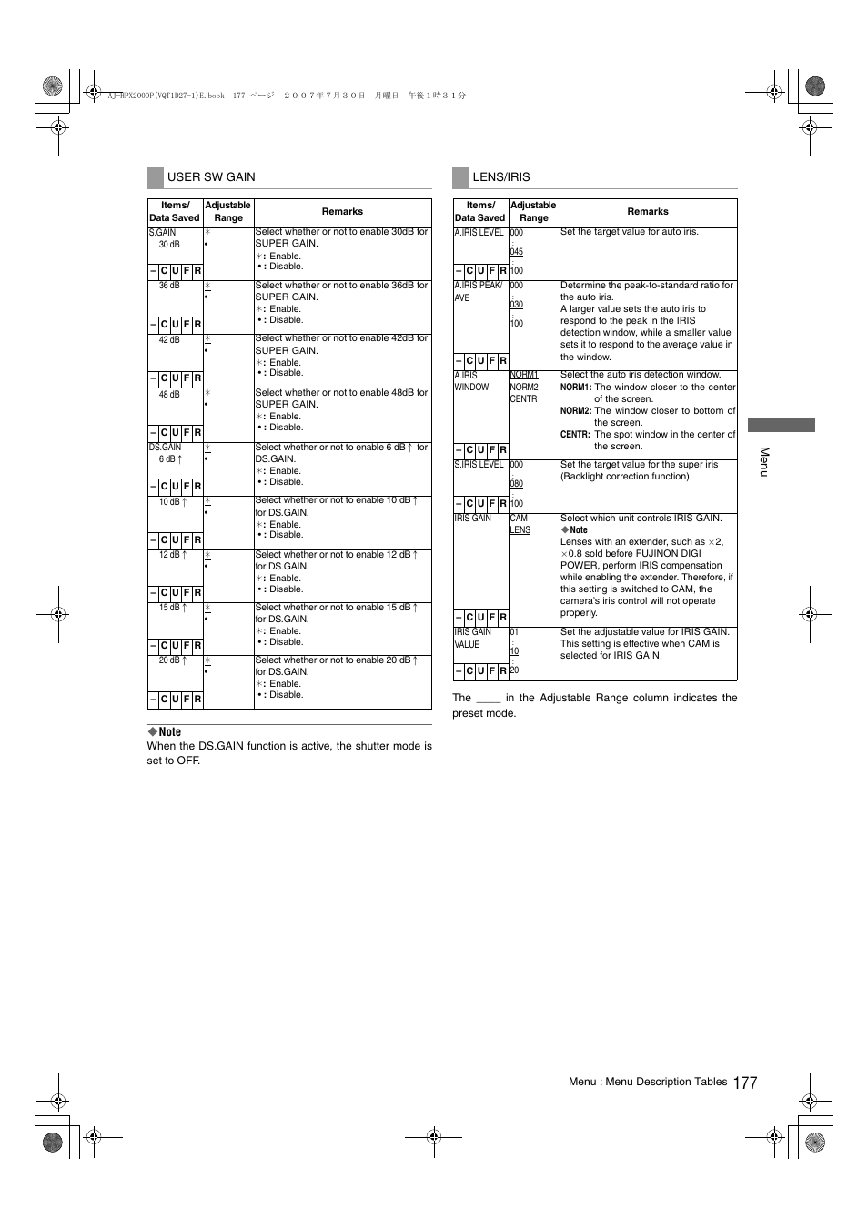 Panasonic AJ-HPX2000 User Manual | Page 177 / 194