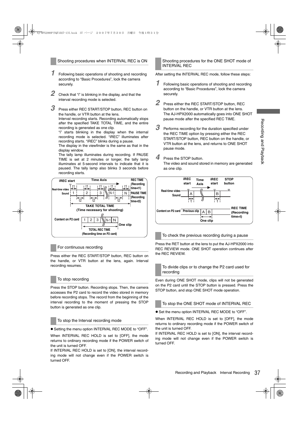 Panasonic AJ-HPX2000 User Manual | Page 37 / 194