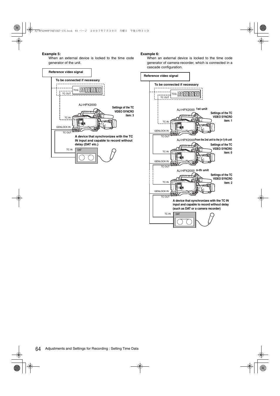 Panasonic AJ-HPX2000 User Manual | Page 64 / 194