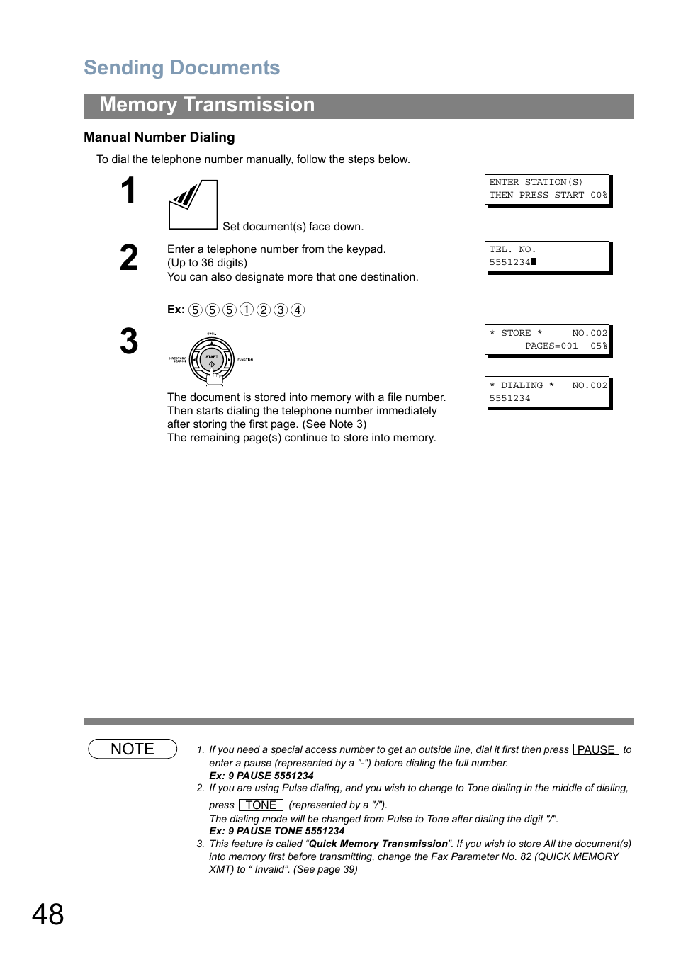 Sending documents | Panasonic Panafax UF-5950 User Manual | Page 48 / 158