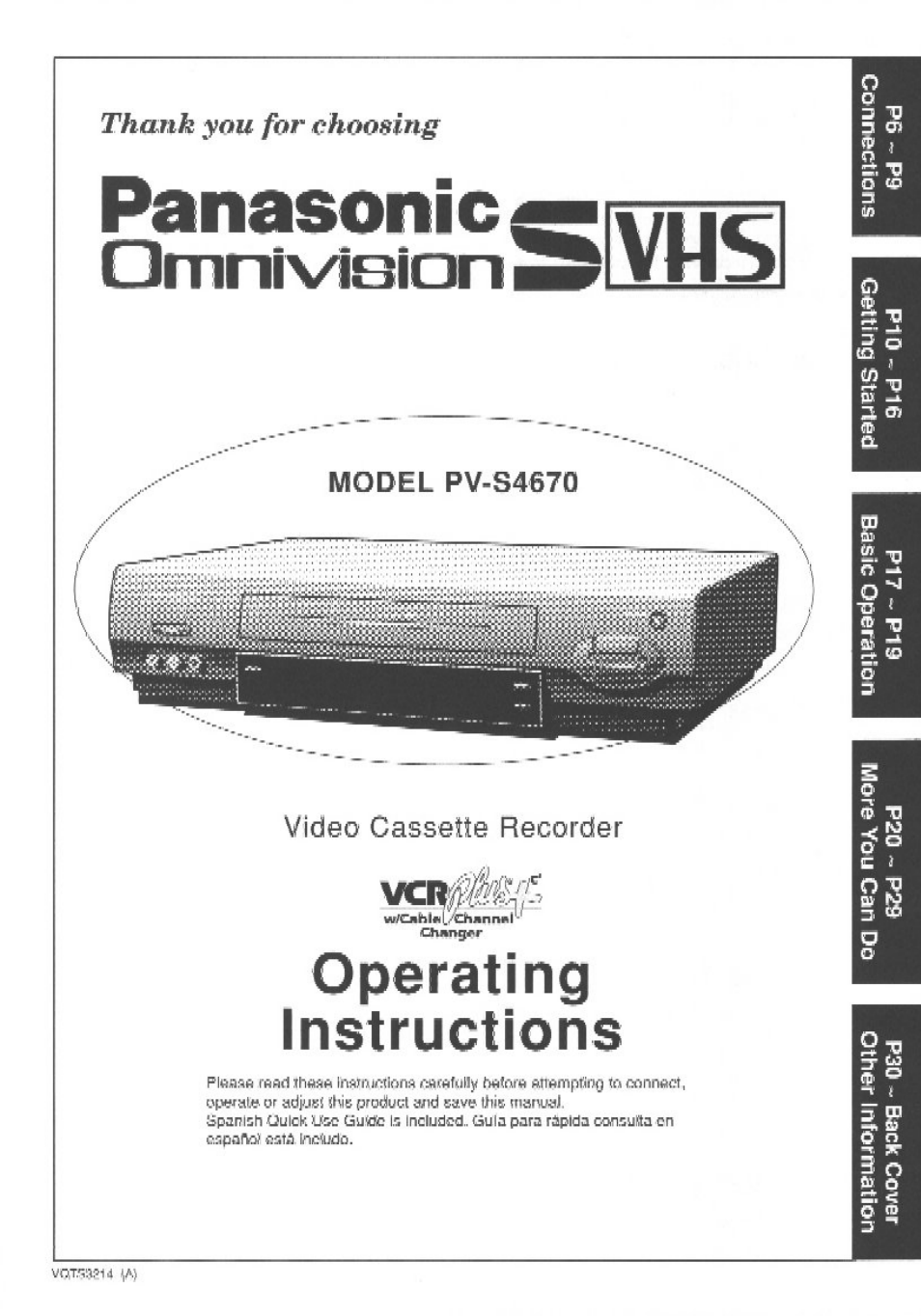 Panasonic OMNIVISION PV-S4670 User Manual | 36 pages