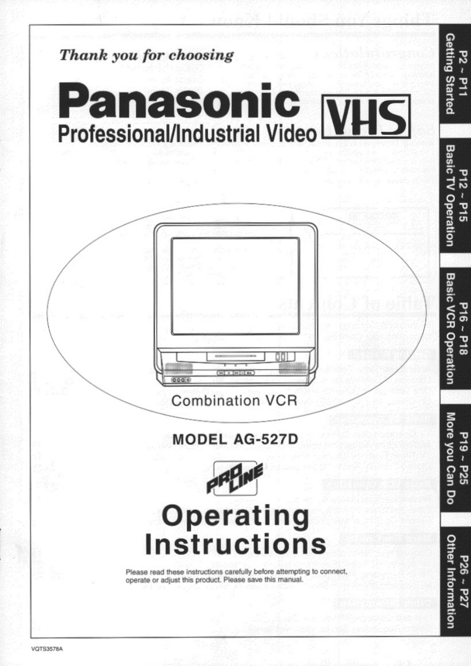 Panasonic AG-527D User Manual | 28 pages