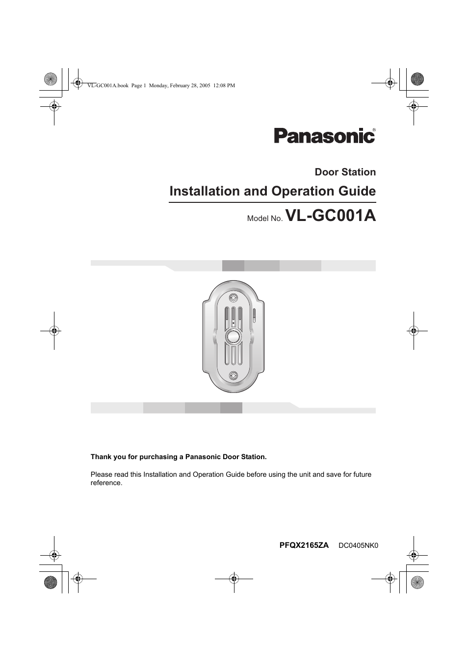 Panasonic VL-GC001A User Manual | 16 pages