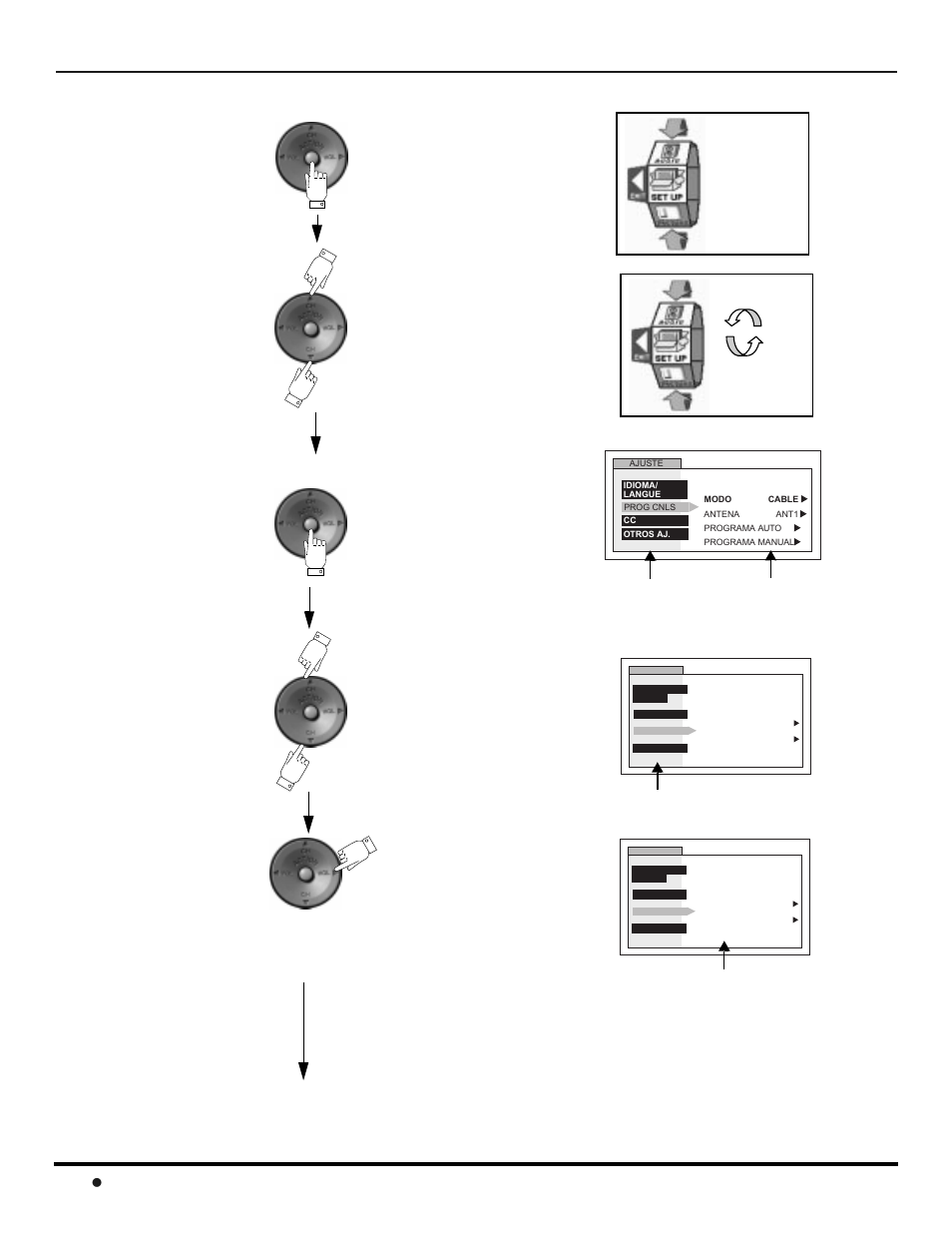 Navegacion del menu de la guia giratoria, Navegación del menú de la guía giratoria, Cont | 30 l, Avegación, Iratoria | Panasonic CinemaVision PT 53WX42 User Manual | Page 88 / 112