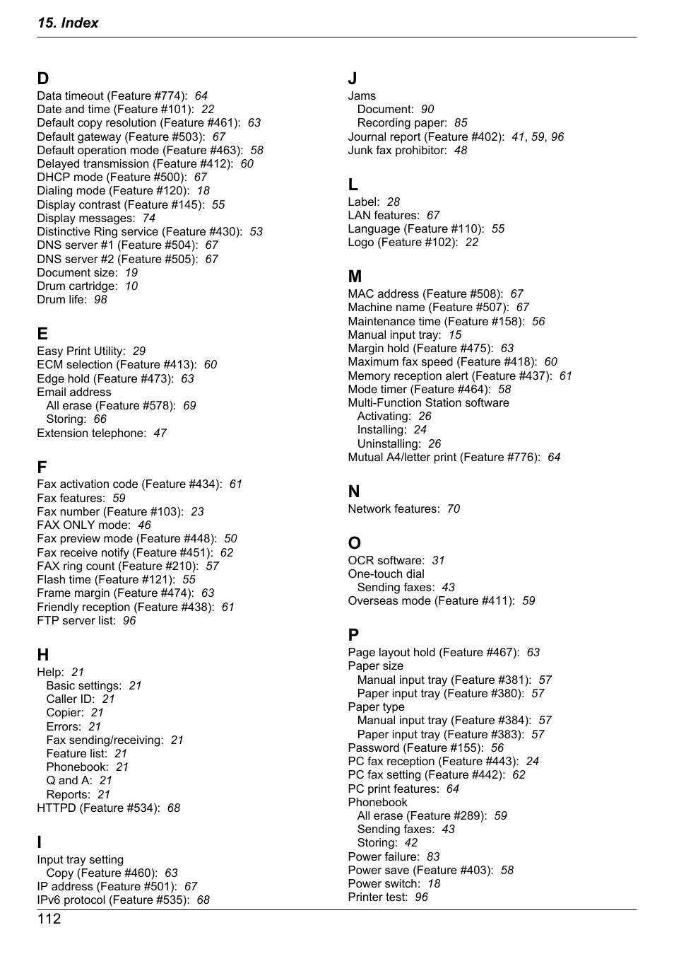 Panasonic CM0310DY0-CD User Manual | Page 112 / 116