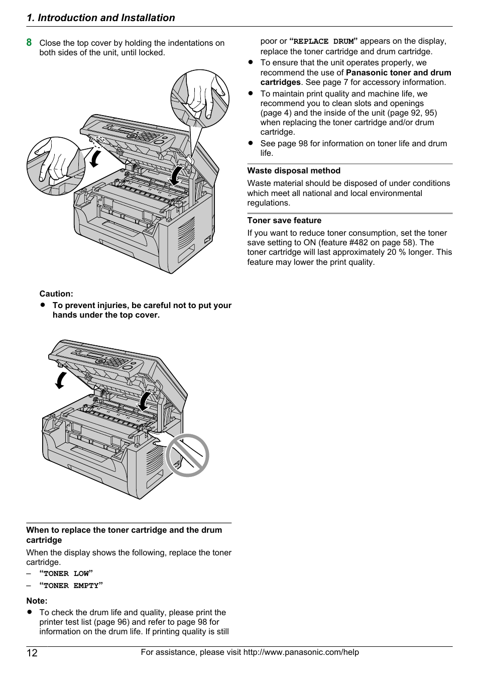 Panasonic CM0310DY0-CD User Manual | Page 12 / 116