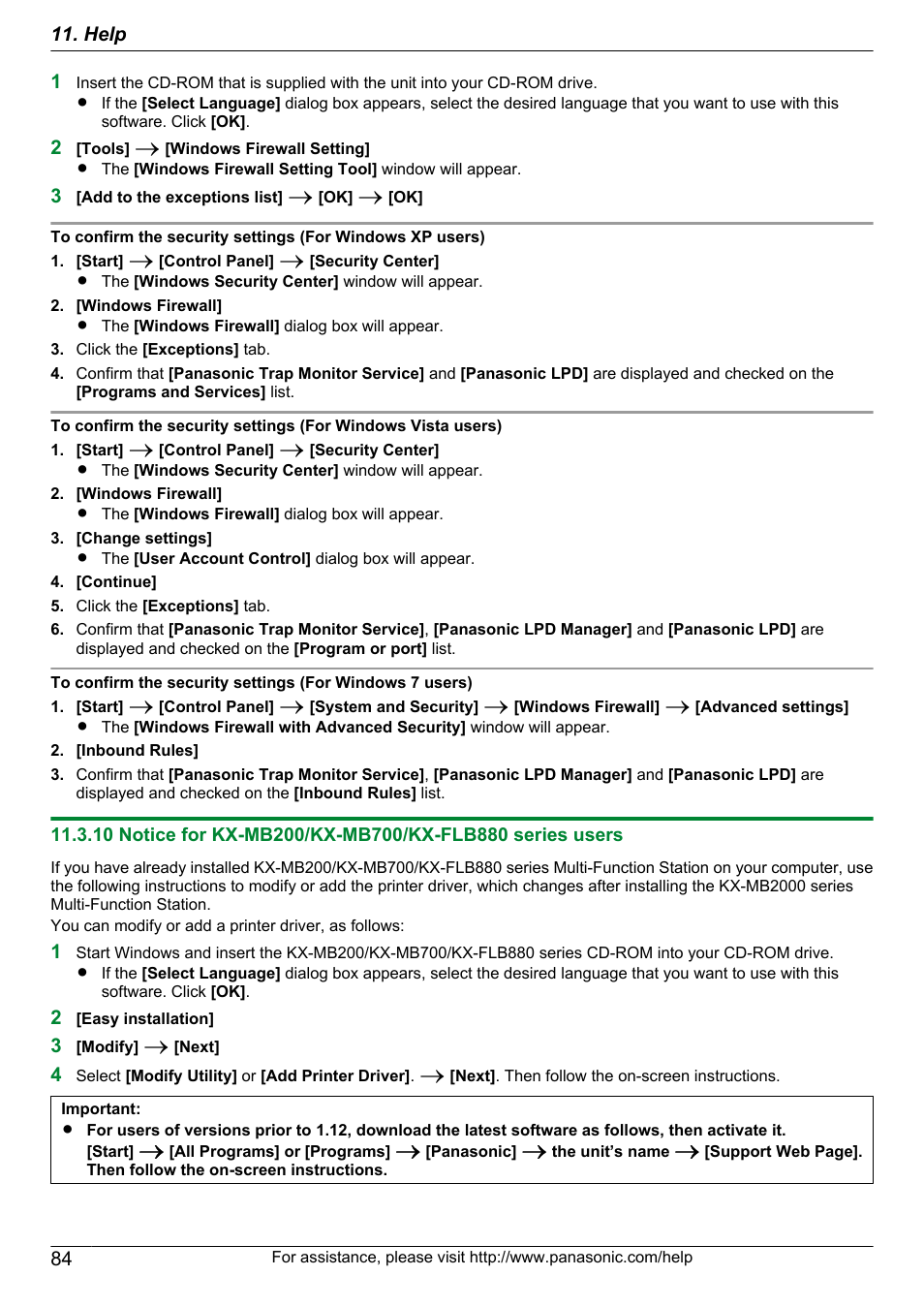 Panasonic CM0310DY0-CD User Manual | Page 84 / 116