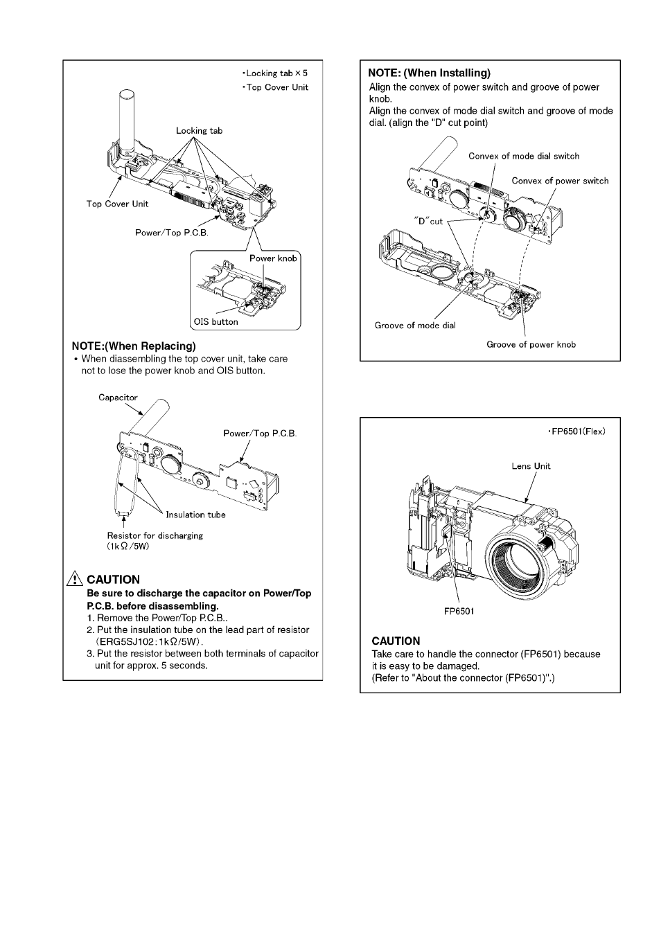 Removal of the lens unit | Panasonic DMC-TZ1GK User Manual | Page 25 / 63