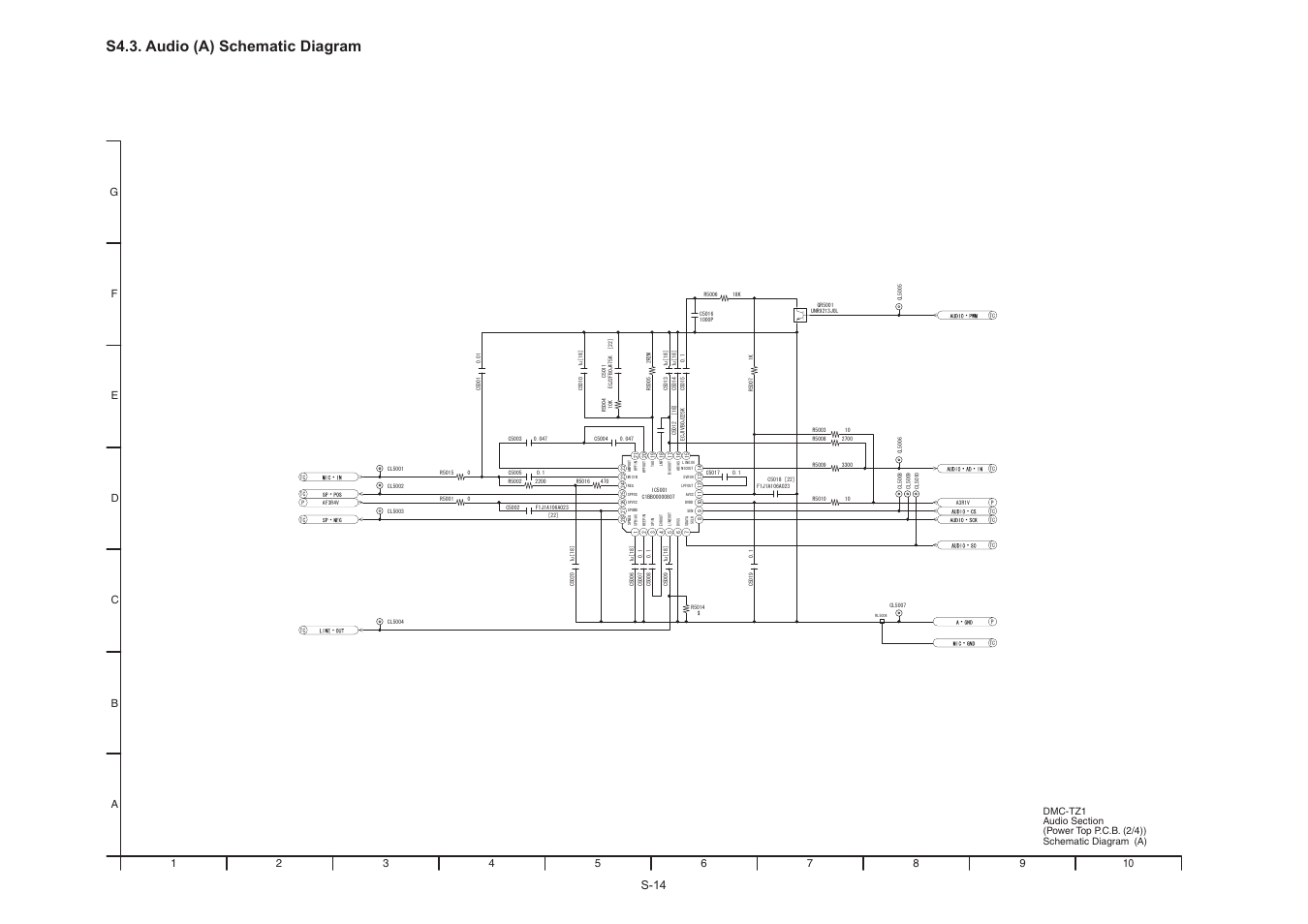 S4.3. audio (a) schematic diagram, S-14 | Panasonic DMC-TZ1GK User Manual | Page 46 / 63