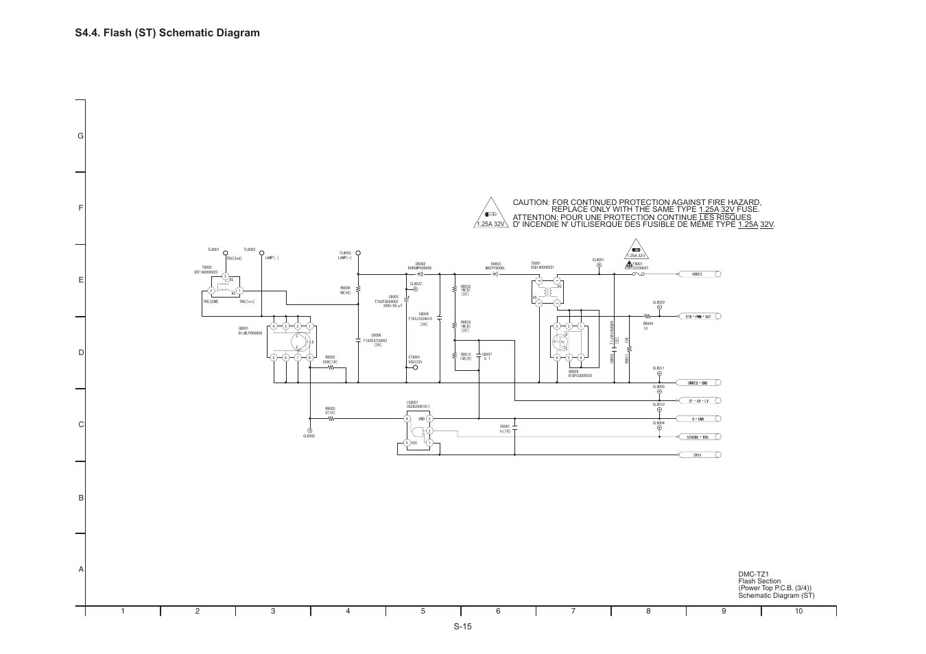 S4.4. flash (st) schematic diagram, S-15 | Panasonic DMC-TZ1GK User Manual | Page 47 / 63