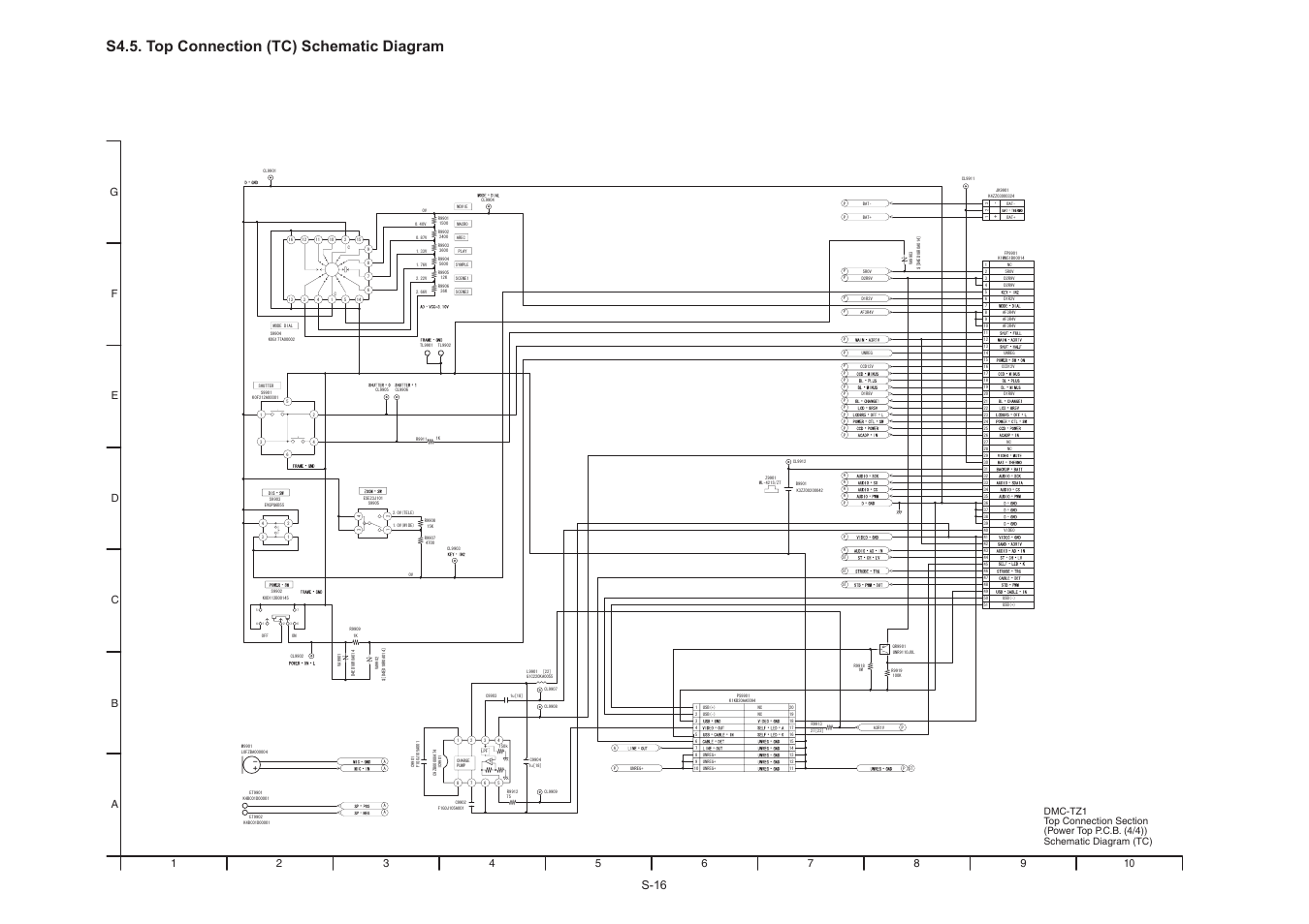 S4.5. top connection (tc) schematic diagram, S-16 | Panasonic DMC-TZ1GK User Manual | Page 48 / 63