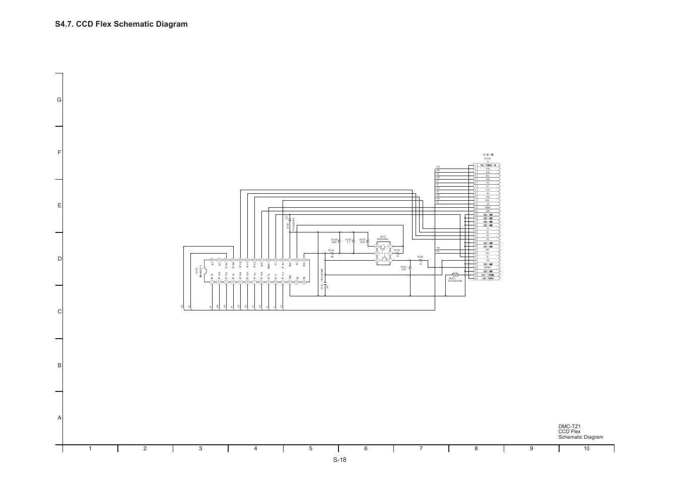 S4.7. ccd flex schematic diagram, S-18, Dmc-tz1 ccd flex schematic diagram | Panasonic DMC-TZ1GK User Manual | Page 50 / 63