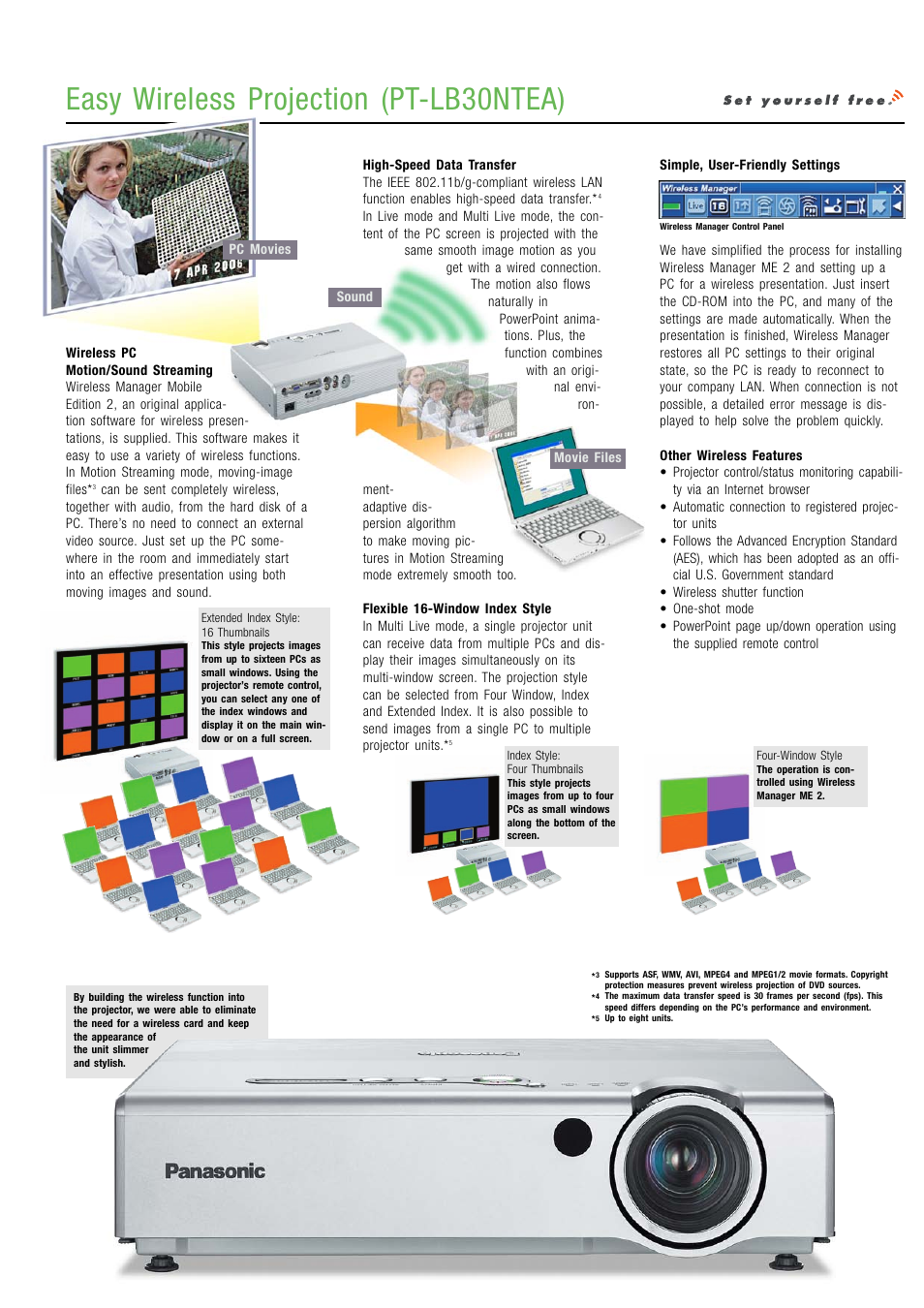 Easy wireless projection (pt-lb30ntea) | Panasonic PT-LB30EA User Manual | Page 3 / 6