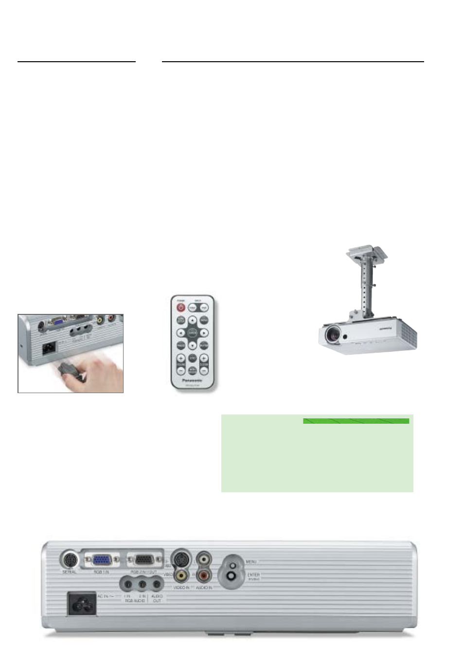 Quick operation more valuable features | Panasonic PT-LB30EA User Manual | Page 4 / 6