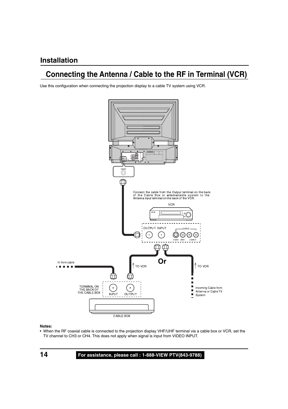 Installation | Panasonic PT 40LC12 User Manual | Page 14 / 72