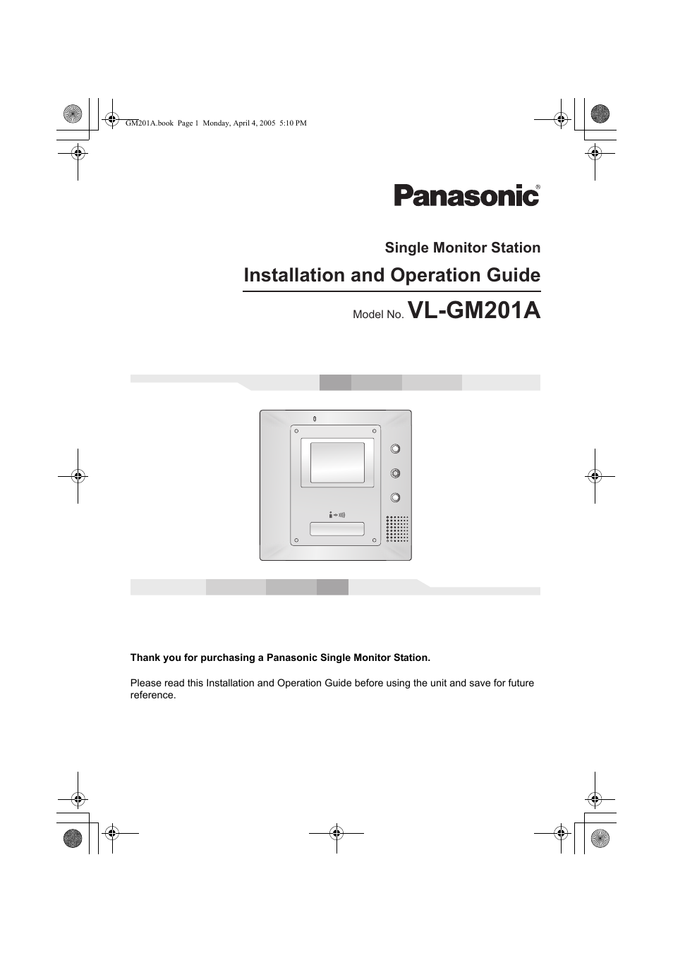 Panasonic VL-GM201A User Manual | 32 pages