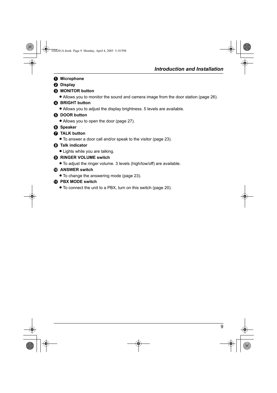 Panasonic VL-GM201A User Manual | Page 9 / 32