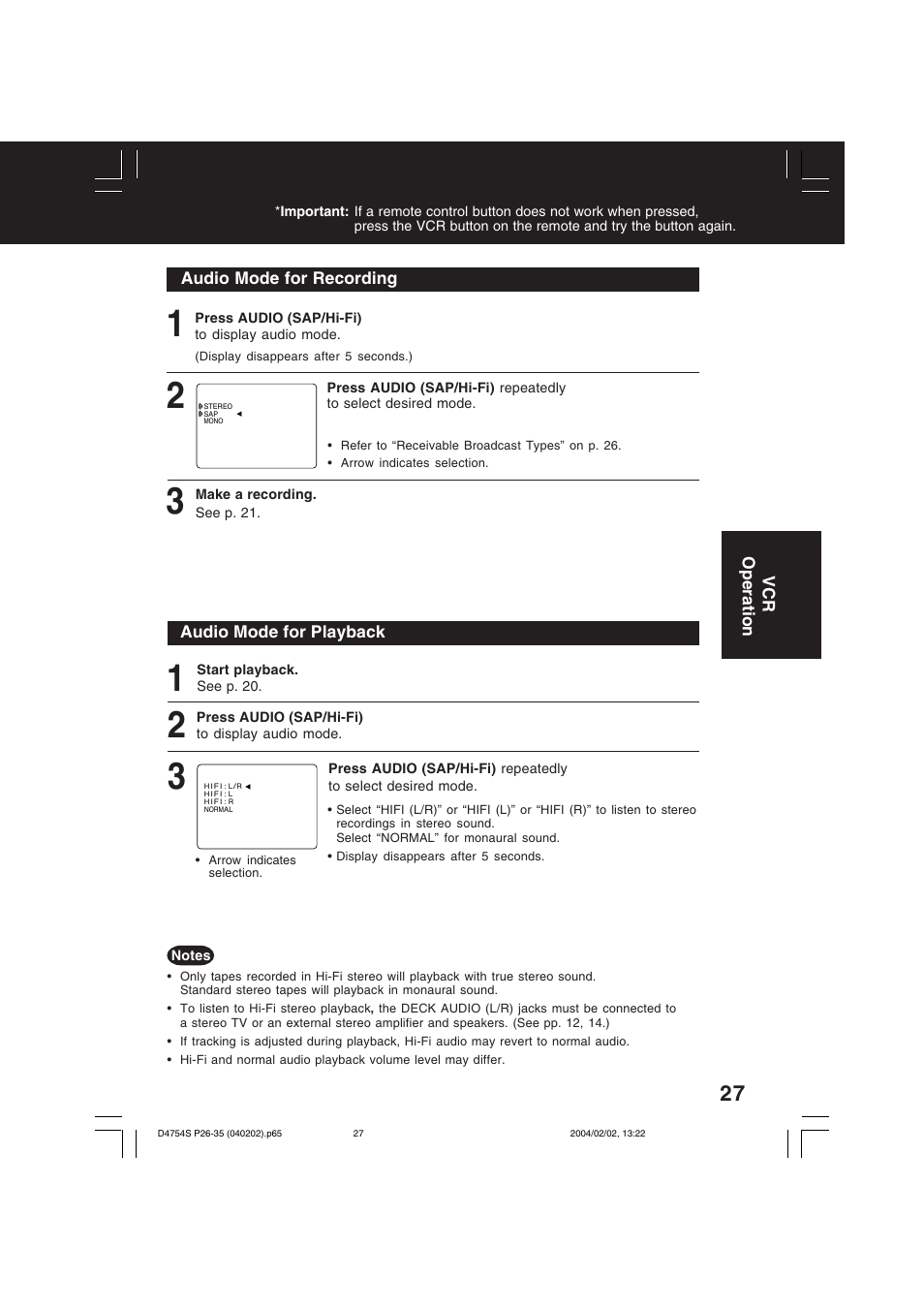 Panasonic PV-D4754S User Manual | Page 27 / 72