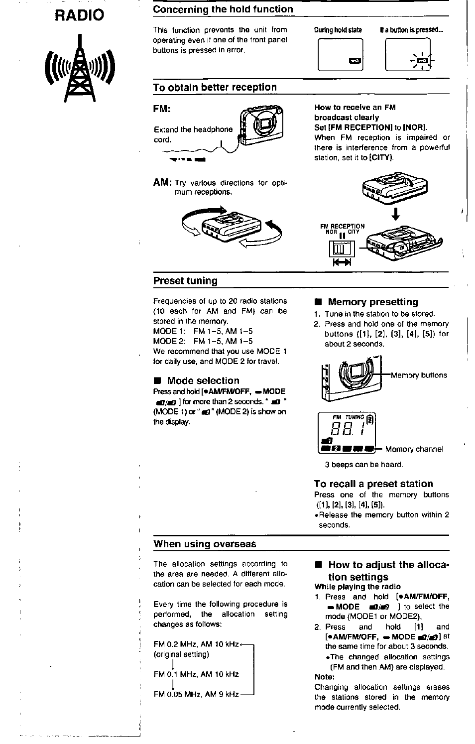 Radio | Panasonic RQ-E25V User Manual | Page 5 / 6