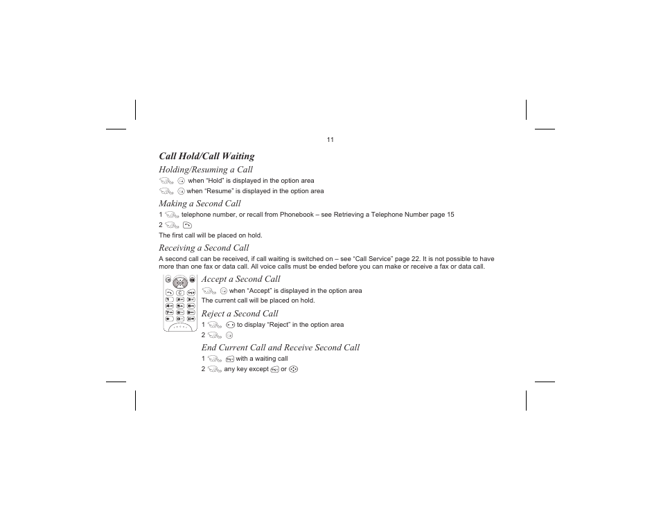 Callhold/callwaiting, Call hold/call waiting | Panasonic EB-G520  EN User Manual | Page 14 / 40