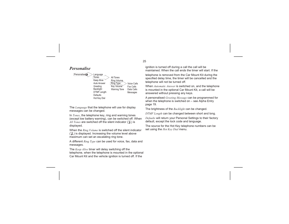 Personalise | Panasonic EB-G520  EN User Manual | Page 28 / 40