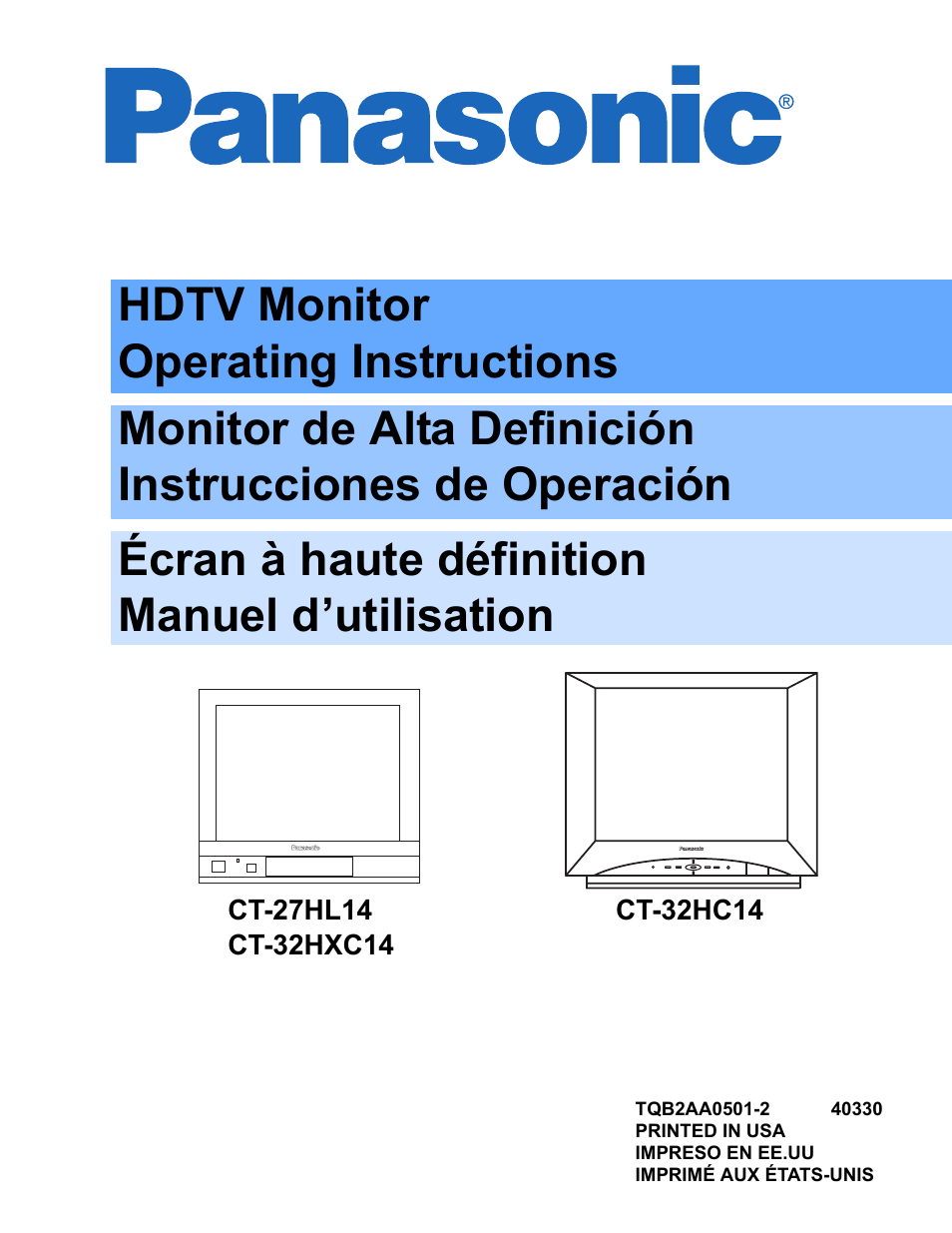 Panasonic CT 27HL14 User Manual | 80 pages