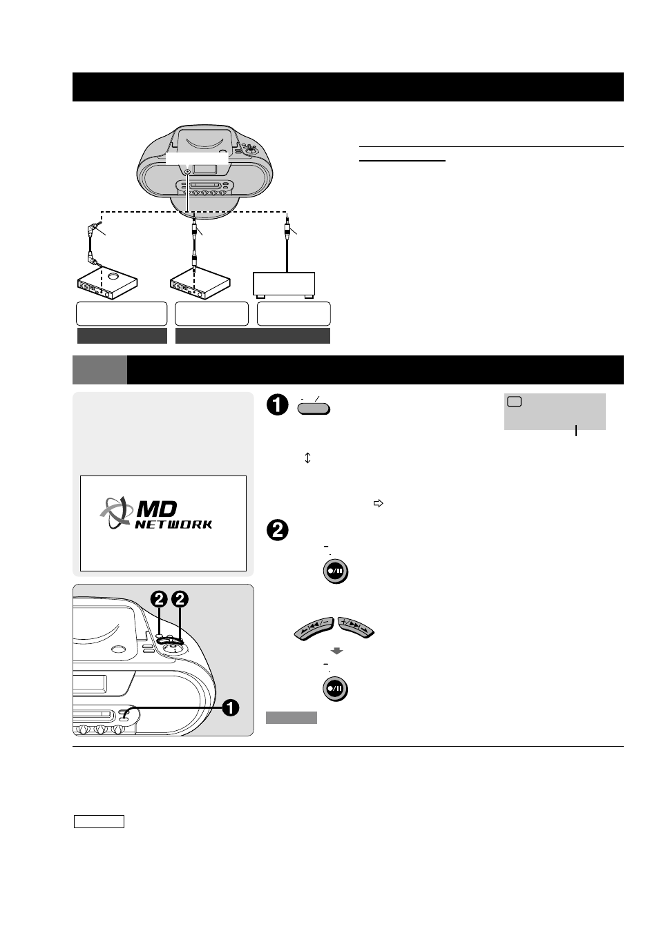 P44 別売りの機器を使う, P-md( 18tr) | Panasonic RX-MDX55 User Manual | Page 44 / 56