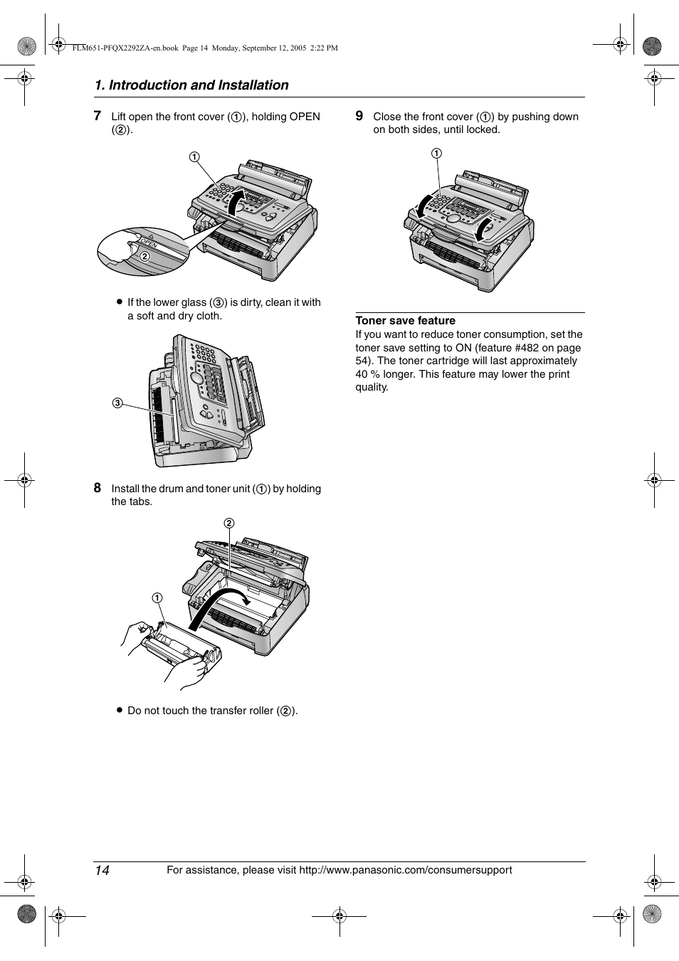 Introduction and installation 14 | Panasonic KX-FLM651 User Manual | Page 16 / 90