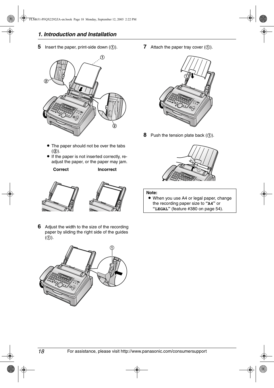 Introduction and installation 18 | Panasonic KX-FLM651 User Manual | Page 20 / 90