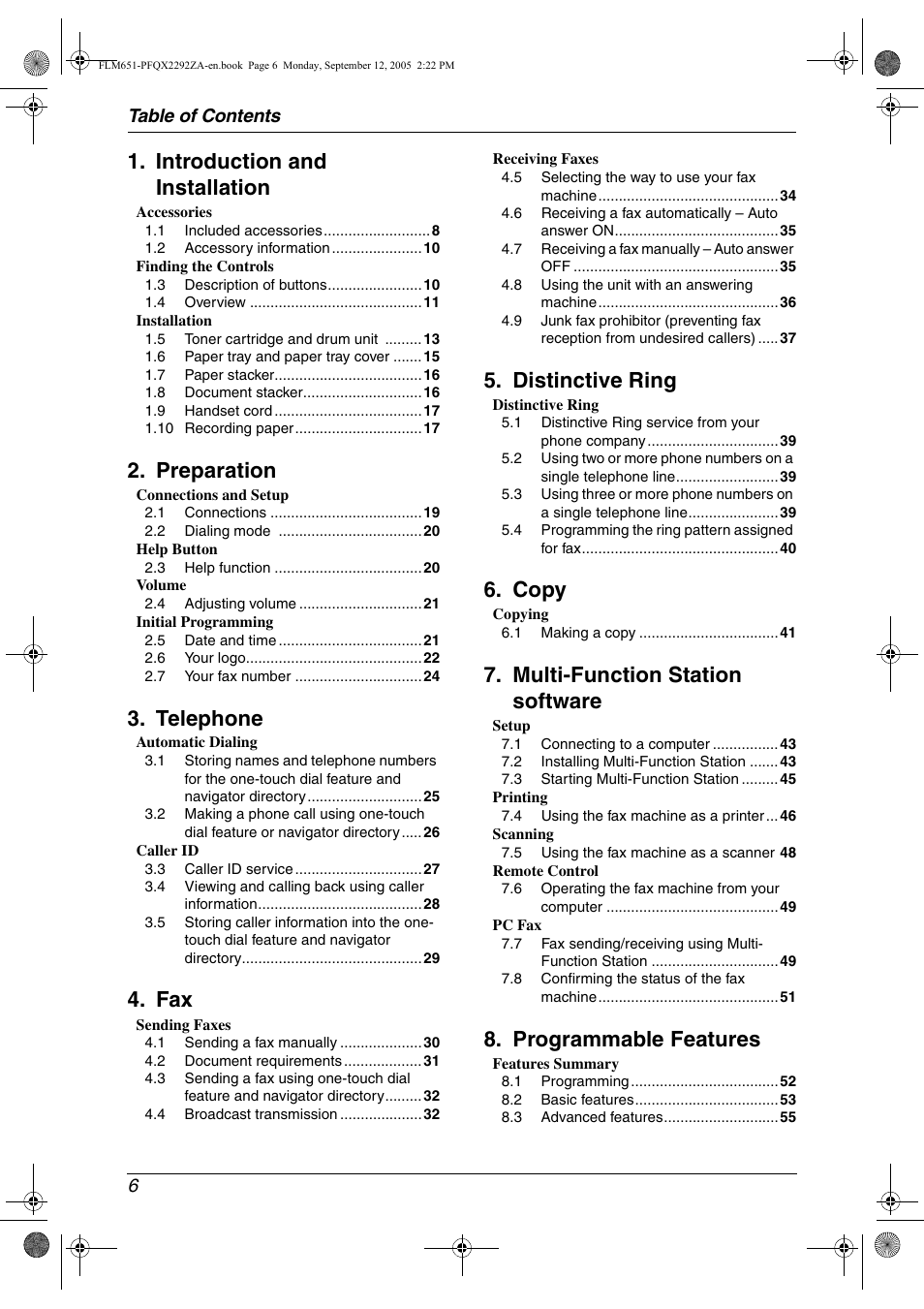 Panasonic KX-FLM651 User Manual | Page 8 / 90