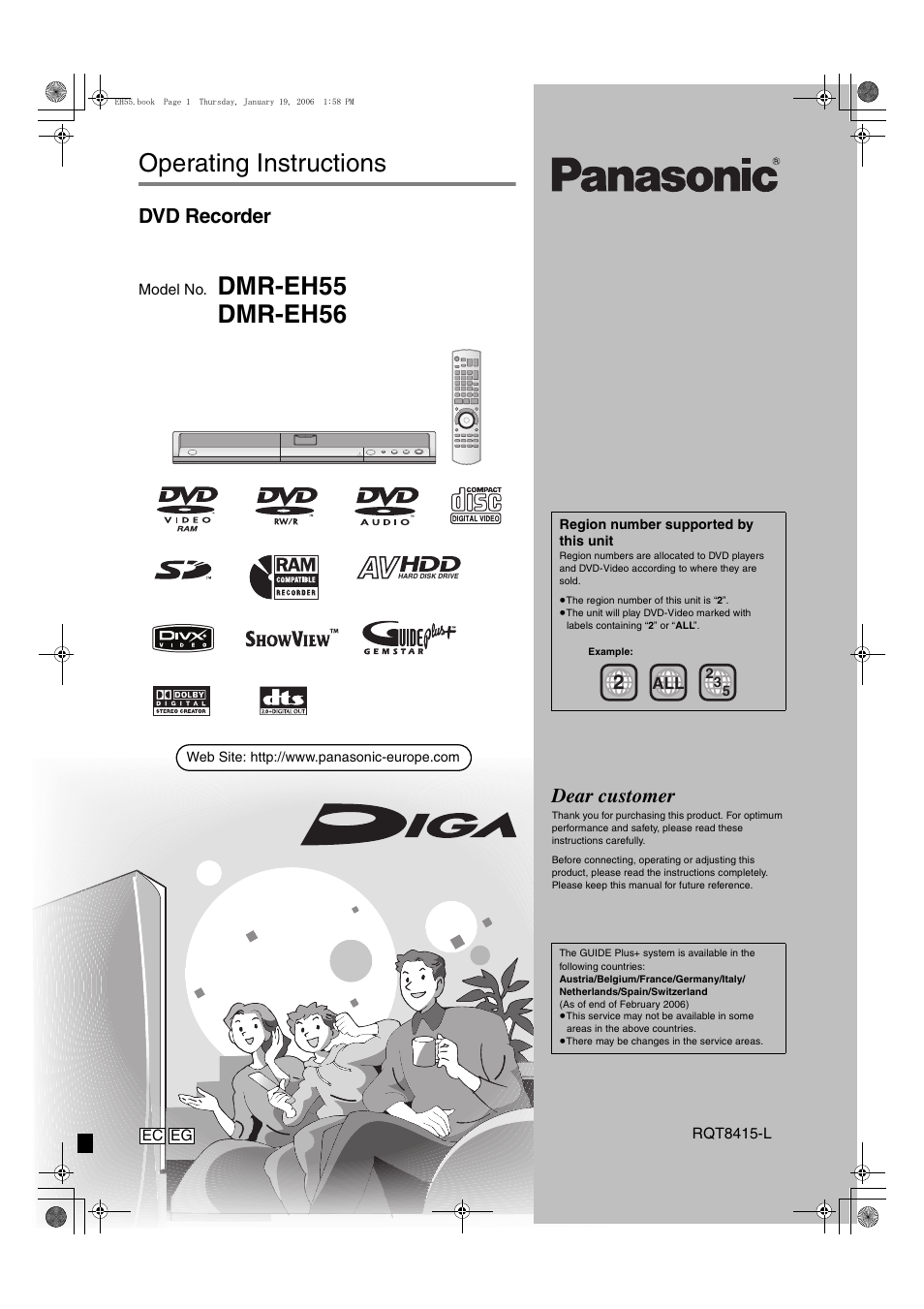 Panasonic DMR-EH55 User Manual | 84 pages