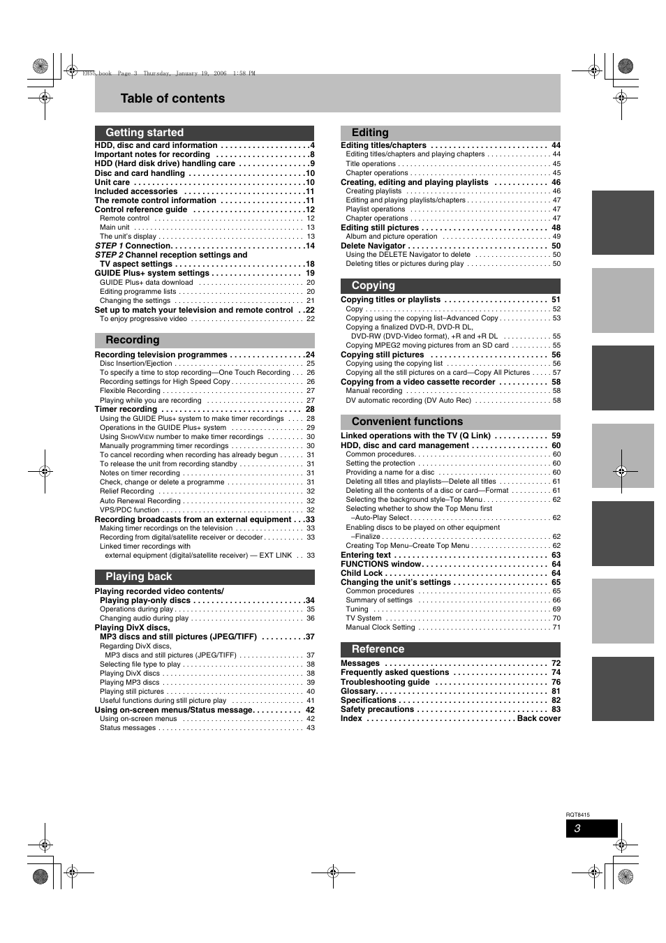 Panasonic DMR-EH55 User Manual | Page 3 / 84