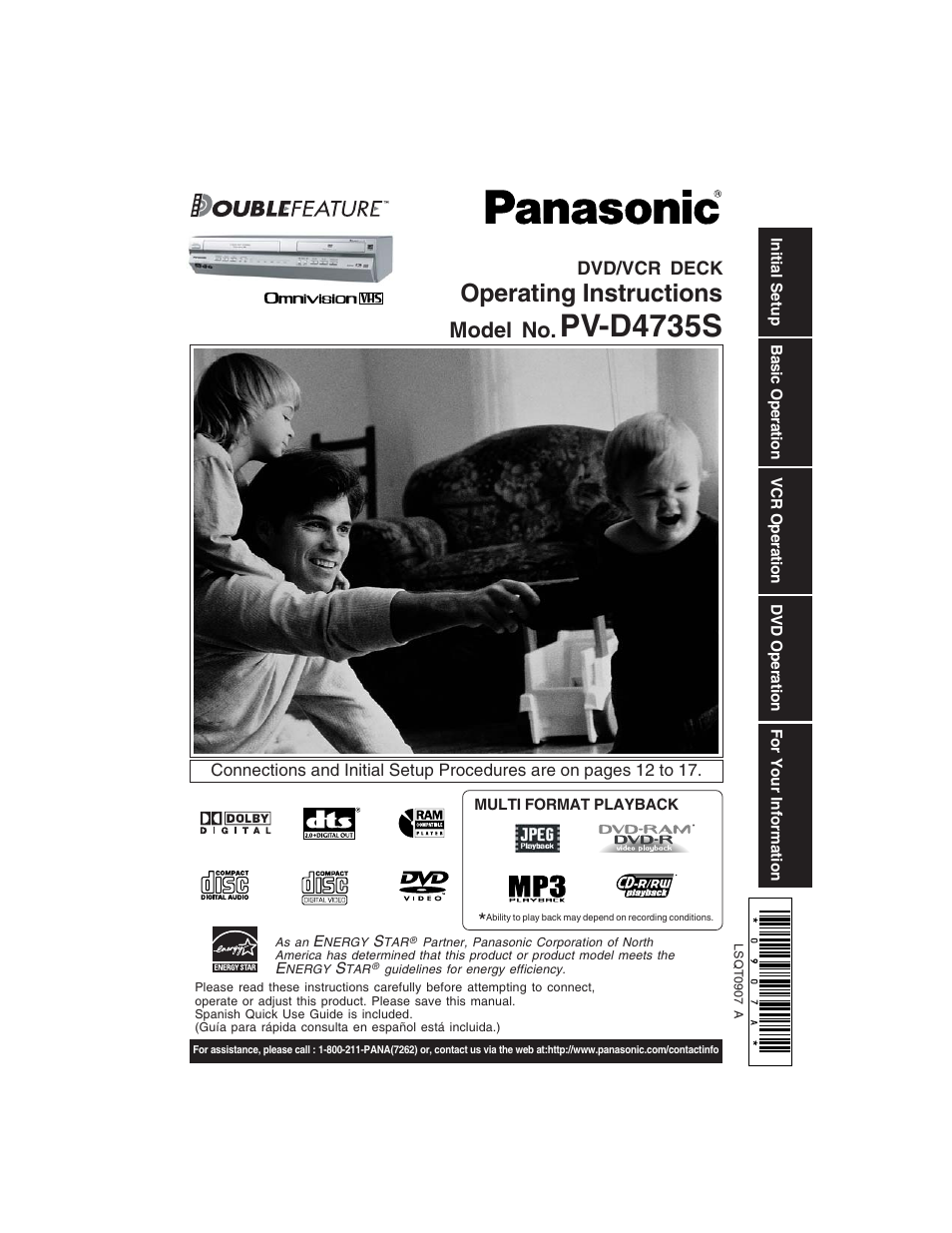 Panasonic PV-D4735S User Manual | 72 pages